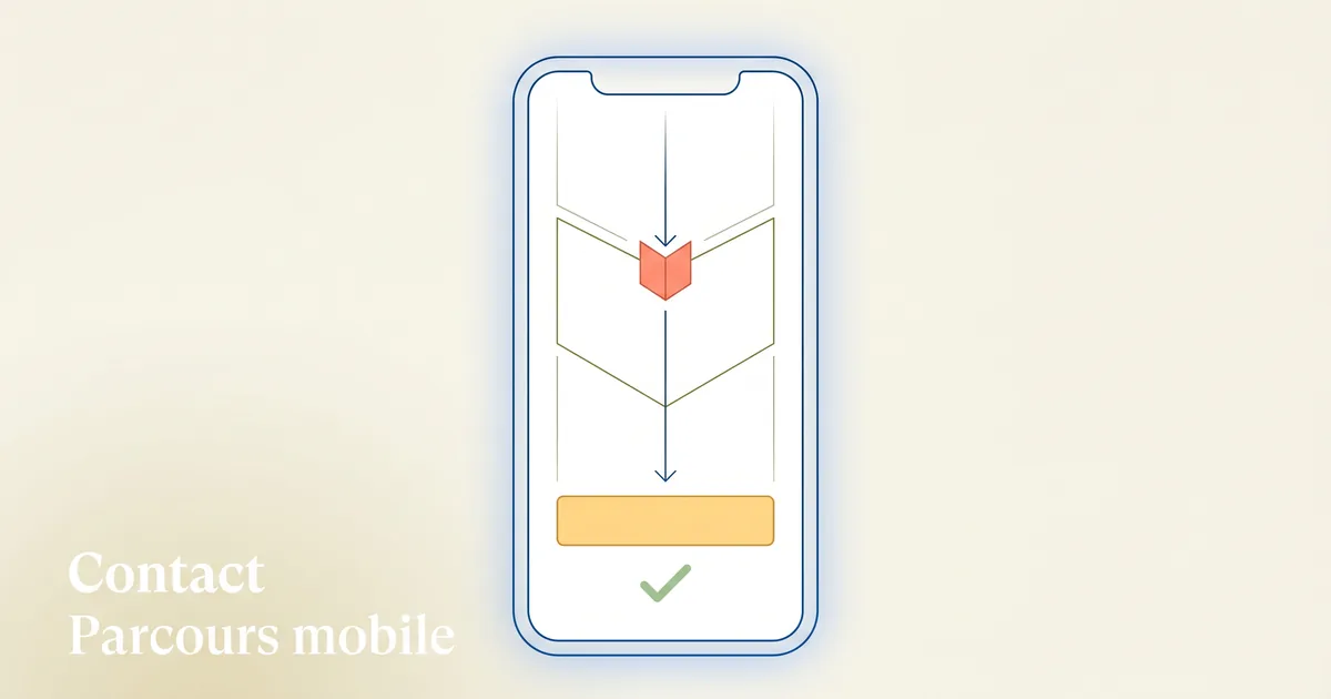 Parcours de contact mobile clair vers une demande d'élevage canin