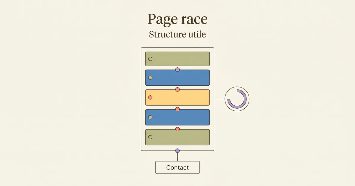 Structure d'une page race d'élevage canin reliant recherche et contact