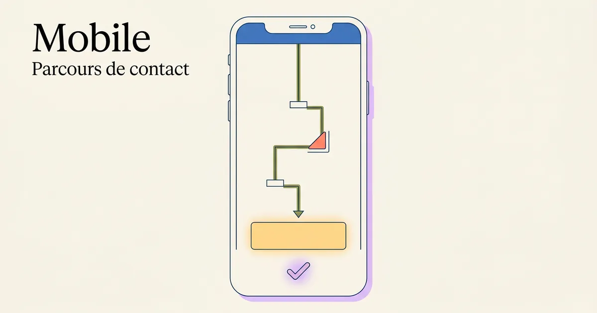 Parcours mobile d'un site d'élevage canin jusqu'à la demande de contact